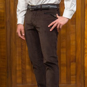 Pantaloni Sardo Uomo Gallura Velluto Rasato Marron