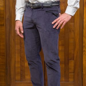 Pantaloni Sardi Uomo Marghine Velluto Rasato Grigio