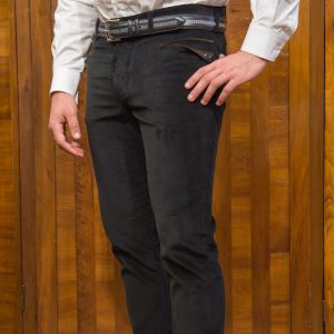 Pantaloni Sardi Uomo Nurra Velluto Rasato Nero
