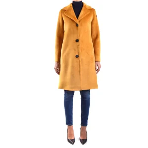 Rrd Cappotto Donna Cammello Bottoni Maniche Lunghe Scollo a V Bavero Tasche Anteriori Elastan 5% Poliestere 95% Autunno Inverno V_26342