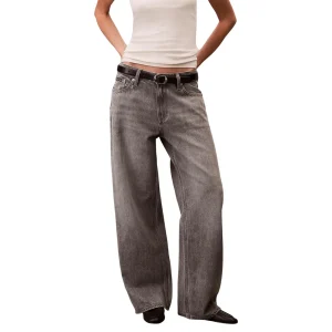 Calvin Klein Jeans Jeans Donna Grigio Zip Bottone Tasche Anteriori Posteriori Cotone Lyocell Autunno Inverno LV047C722G