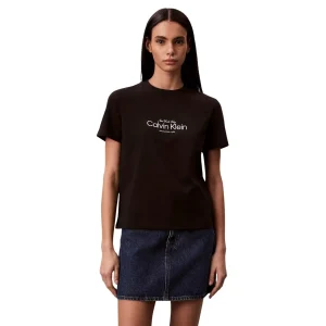 Calvin Klein Jeans T-Shirt Con Logo NYC Classico Maniche Corte Donna LV047F810G