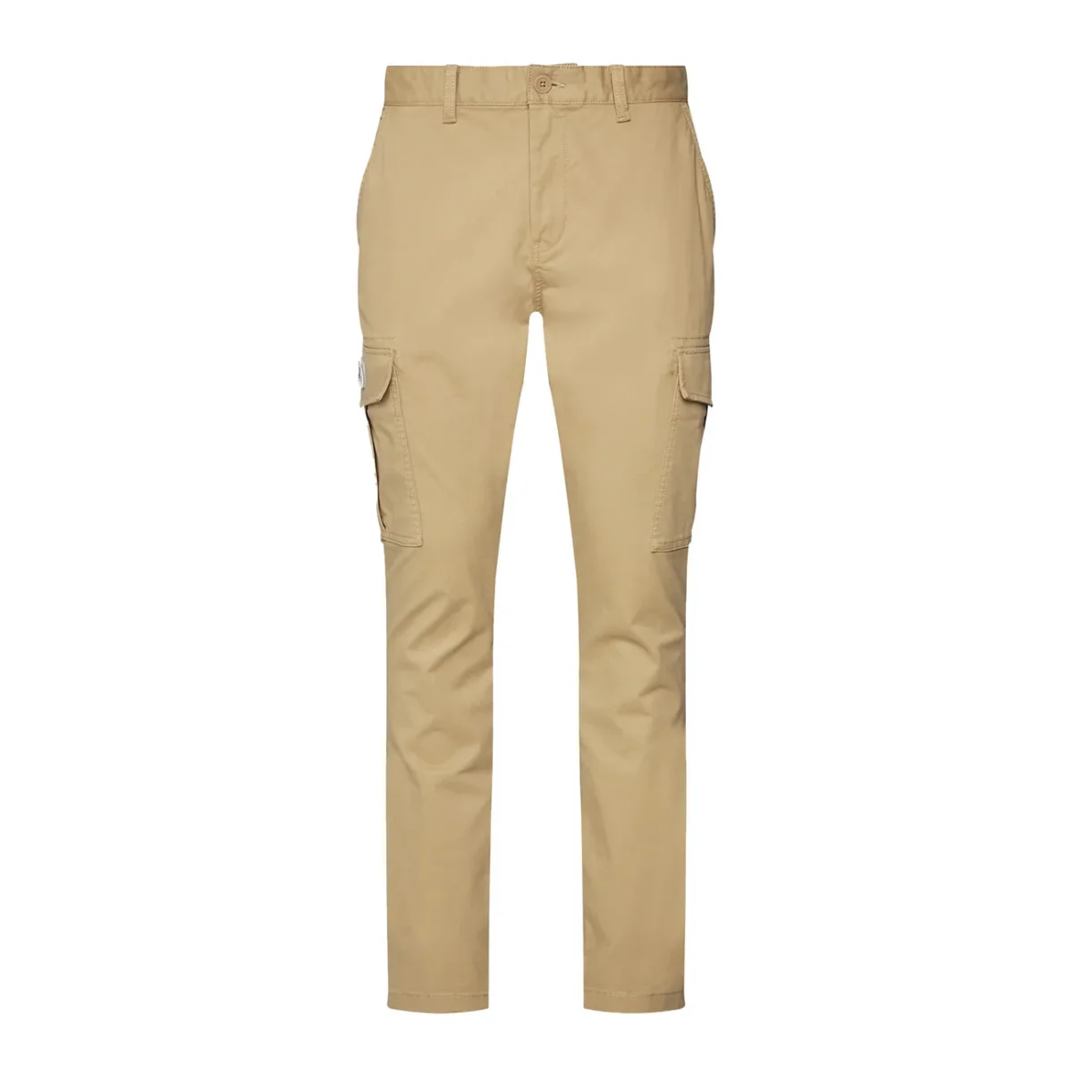 Tommy Jeans Pantaloni Uomo Beige Zip Bottone Tasche Anteriori Posteriori Cotone 97% Elastan 3% B_44836 - immagine 3