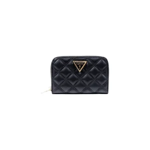 Guess Portafoglio Donna Nero Cerniera Tasche Interne Scomparti 100% Poliuretano Autunno/Inverno SWQG96 73140
