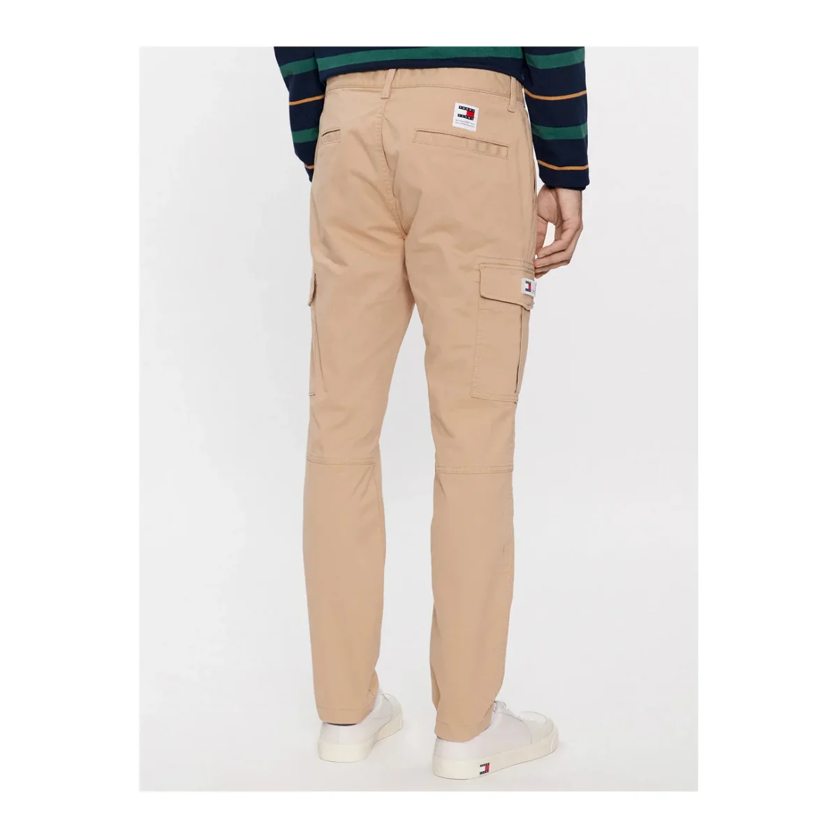 Tommy Jeans Pantaloni Uomo Beige Zip Bottone Tasche Anteriori Posteriori Cotone 97% Elastan 3% B_44836 - immagine 5