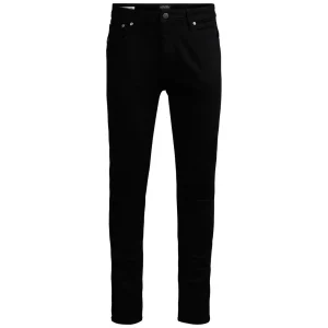 Jack & Jones Jeans Uomo Neri Zip Bottone Tasche Anteriori Posteriori Cotone 98% Elastan 2% Autunno Inverno 12109952