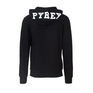 Pyrex Felpa Uomo Nera con Zip Cappuccio Stampa Maniche Lunghe in Cotone 100% Autunno/Inverno 34206
