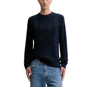Tommy Hilfiger Jeans Maglia Uomo Blu Scollo Tondo Manica Lunga Cotone Organico Autunno Inverno DM0DM22101