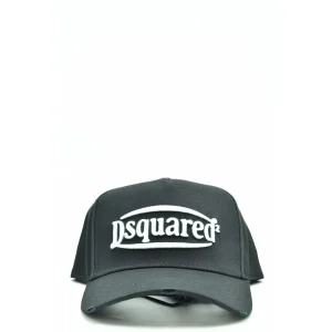 Dsquared2 Cappello Uomo Nero Stampa 100% Cotone Baseball Cap Autunno/Inverno V_30795