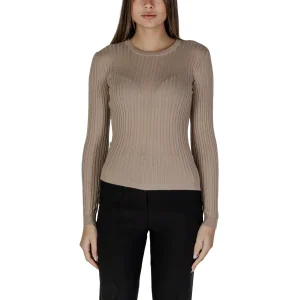 Vila Clothes Maglia Donna Beige Maniche Lunghe Scollo Tondo Poliestere 70% Viscosa 30% Autunno Inverno 14103412