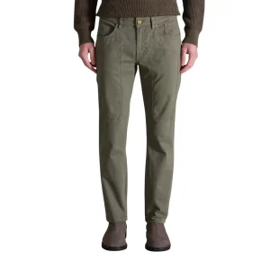 Jeckerson Pantaloni Uomo Verde Zip e Bottone Tasche Anteriori e Posteriori 98% Cotone 2% Elastan Primavera/Estate JUPPA077JOHN001 CTCPTGABA001 U000