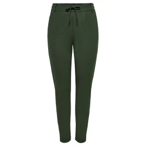 Only Pantaloni Donna Verde Monocromo Lacci 65% Viscosa 32% Nylon 5% Elastan Primavera/Estate WH7_14638150_VERDE_SCURO