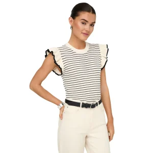 Jacqueline De Yong Maglia gilet JDYCARICE S/L FRILL PULLOVER KNT NOOS Donna 15360345