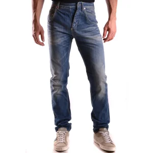 Dondup Jeans Uomo Blu Effetto Strappato e Consumato in Cotone 100% con Zip e Bottone Tasche Anteriori e Posteriori B_21802