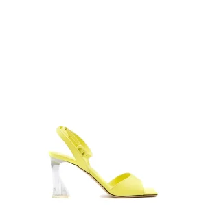 Giuseppe Zanotti Sandali Donna Giallo Fibbia Tacco Largo Punta Aperta 100% Pelle Primavera/Estate B_44224