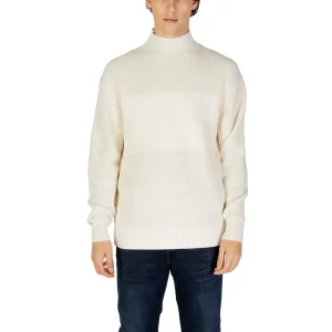 Calvin Klein Jeans Maglia Uomo Bianco Collo Alto Manica Lunga Cotone Autunno Inverno J30J326204