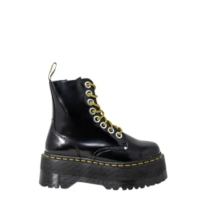 Dr. Martens Stivali Donna Neri con Lacci Suola in Gomma Rivestimento in Pelle in Pelle 55% Tessuto 45% Autunno/Inverno 25566001