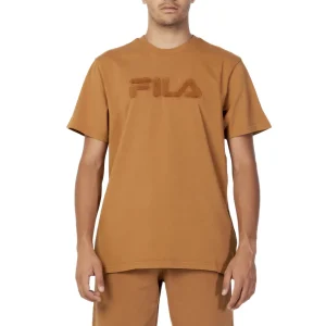 Fila T-Shirt Uomo Marrone Stampa Manica Corta Scollo Tondo 100% Cotone Primavera/Estate FAM0279