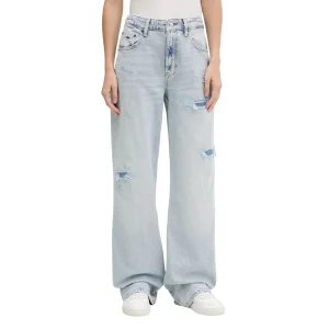 Tommy Hilfiger Jeans Jeans Donna Azzurri Effetto Strappato - Jeans Cotone Organico Zip