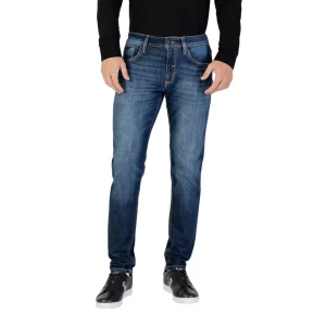 Antony Morato Jeans Uomo Blu Effetto Consumato in Cotone 98% Elastan 2% con Zip e Bottone Tasche Anteriori e Posteriori MMDT00282-FA750607