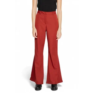 Vero Moda Pantaloni Donna Rosso Monocromo con Cerniera 100% Poliestere Autunno/Inverno 10311433