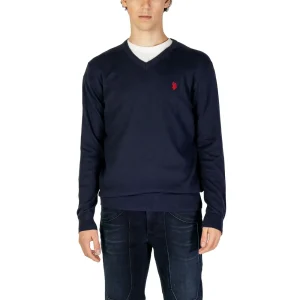 U.S. Polo Assn. Maglia Uomo Blu Scollo V Manica Lunga Cashmere Cotone Autunno Inverno US40 173007