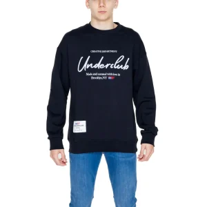 Underclub Felpa Uomo Nero Stampa Maniche Lunghe Scollo Tondo Cotone 100% Primavera Estate 24EUC80045