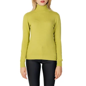 Sandro Ferrone Maglia Donna Verde in 77% Viscosa 23% Nylon a Manica Lunga con Scollo Alto S34YBCFUMAIOLO