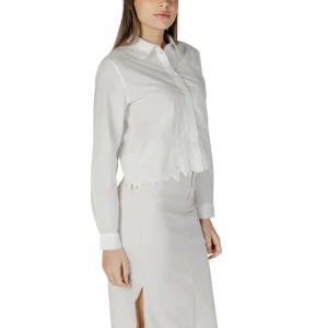 Jacqueline De Yong Camicia Donna Bianco Manica Lunga Bottoni 100% Cotone Autunno/Inverno 15343797