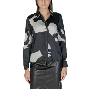 Only Camicia Donna Nero Manica Lunga Scollo a V 100% Poliestere Autunno/Inverno 15310235