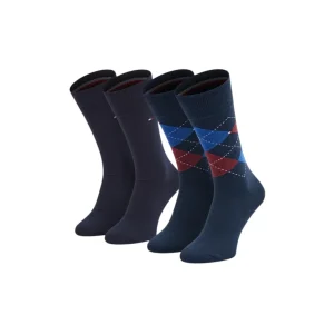 Tommy Hilfiger Calze Uomo Blu Monocromo 75% Cotone 23% Poliammide 2% Lycra Autunno/Inverno 100001495