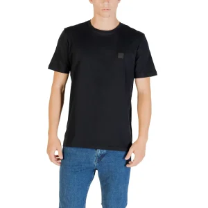 Boss T-Shirt Uomo Nera Manica Corta Scollo Tondo 100% Cotone Primavera/Estate 50508584