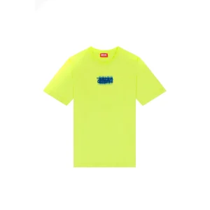 Diesel T-Shirt Uomo Gialla Stampa Manica Corta Scollo Tondo 100% Cotone Primavera/Estate V_31559