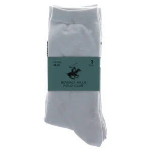 Beverly Hills Polo Club Calze Uomo Bianco 85% Cotone 12% Poliestere 3% Elastan Tutte le Stagioni BHPC770