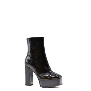 Giuseppe Zanotti Stivali Donna Neri con Cerniera Effetto Lucido con Plateau Tacco Largo Stivaletti in Pelle 100% Autunno/Inverno B_44239