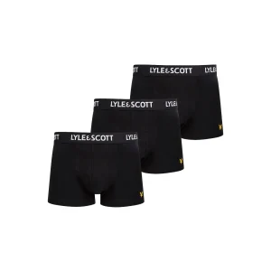 Lyle & Scott Boxer Uomo Nero Fantasia Stampa Cotone 95% Elastan 5% Tutte le Stagioni UWTC001