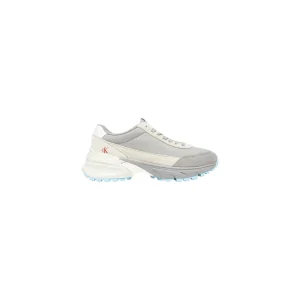 Calvin Klein Jeans Sneakers Donna Grigio Lacci Pelle 50% Sportive Basse Autunno Inverno YW0YW01852