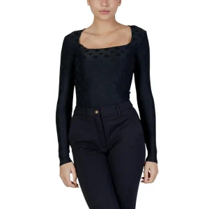 Guess T-Shirt Donna Maniche Lunghe LS JACQUARD ELLEONA TOP Scollo Quadrato W6RP45 KA660