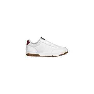 Tommy Hilfiger Sneakers Uomo Bianche Lacci Suola Gomma Pelle 90% Poliuretano 10% Primavera Estate FM0FM05713