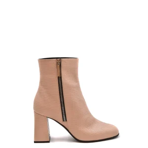 Giuseppe Zanotti Stivali Donna Beige con Cerniera Tacco Largo Stivaletti in Pelle 100% Autunno/Inverno B_44049