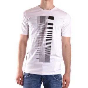 Diesel Black Gold T-Shirt Uomo Bianca Stampa Manica Corta Scollo Tondo 100% Cotone Primavera/Estate V_15580