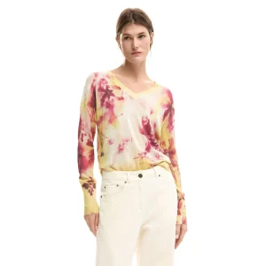Desigual Maglione LEGGERO A FIORI maniche lunghe Donna 26SWJF07