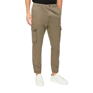 Calvin Klein Jeans Pantaloni Uomo Beige Zip e Bottone Tasche Laterali 97% Cotone 3% Elastan Primavera/Estate LV04RD608G