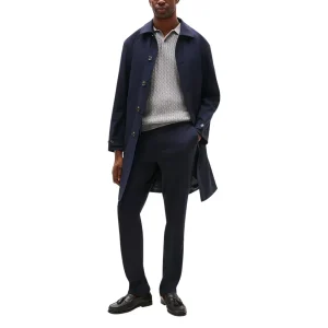 Tommy Hilfiger Pantaloni Uomo Blu con Zip Bottone Tasche Anteriori - Pantaloni Poliestere Viscosa Elastan