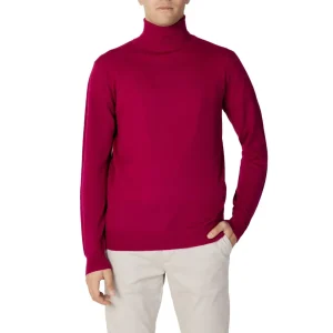 Diktat Maglia Uomo Fucsia Monocromo con Maniche Lunghe Scollo Alto in Viscosa 40% Poliestere 30% Acrilico 25% Cashmere 5% DK37012