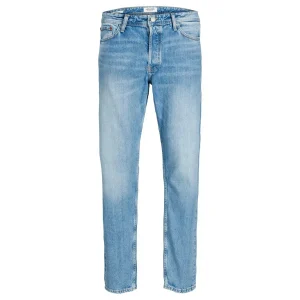 Jack & Jones Jeans Uomo Blu Zip Bottone Tasche Interne Anteriori Cotone 100% Autunno Inverno 12193398