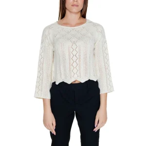 Vero Moda Maglia Donna Beige Maniche Lunghe Scollo Tondo Acrilico 40% Cotone 60% 10289545
