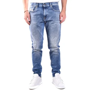 Diesel Jeans Uomo Blu Effetto Consumato in Cotone 99% Elastan 1% con Zip e Bottone Tasche Anteriori e Posteriori Autunno/Inverno V_29441
