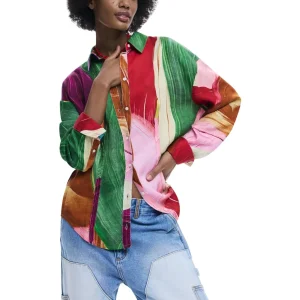 Desigual Camicia Donna Fantasia Colorata Maniche Lunghe 26SWCWX4