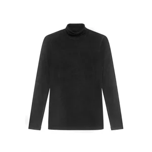 Dondup Maglia Donna Nera in 85% Modal 9% Cashmere 6% Elastan a Manica Lunga con Scollo Alto V_32160